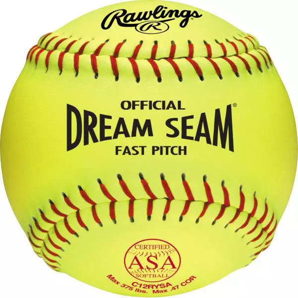 Rawlings Dream Seam USA (ASA) Fastpitch Softball - One Dozen C12RYSA 1 Rawlings Dream Seam USA (ASA) Fastpitch Softball - One Dozen C12RYSA