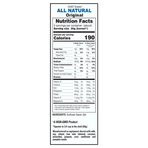 Giants Seeds 5oz Bag 11 Giants Seeds 5oz Bag - Image 11