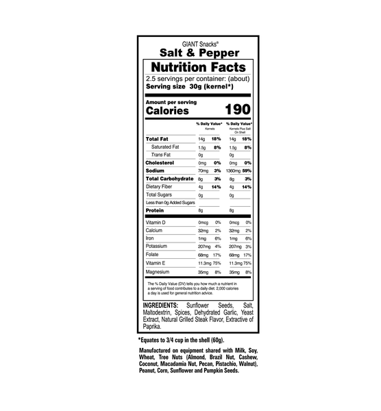 Giants Seeds 5oz Bag 2 Giants Seeds 5oz Bag - Image 2