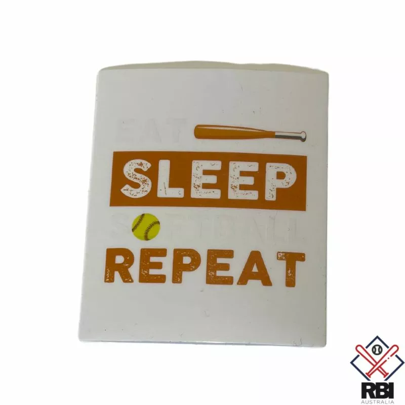 RECKEN Helmet Sticker Eat Sleep Softball Repeat 1 RECKEN Helmet Sticker Eat Sleep Softball Repeat