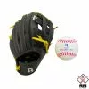 RECKEN Tyke 9.5″ T-Ball Glove + Minor 8.5 Inch Baseball Set – Yellow RHT