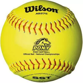 WILSON SPORTING GOODS Wilson 11" Pony League Polycore Fastpitch Softball (Dozen): A9275BSST 1 WILSON SPORTING GOODS Wilson 11" Pony League Polycore Fastpitch Softball (Dozen): A9275BSST